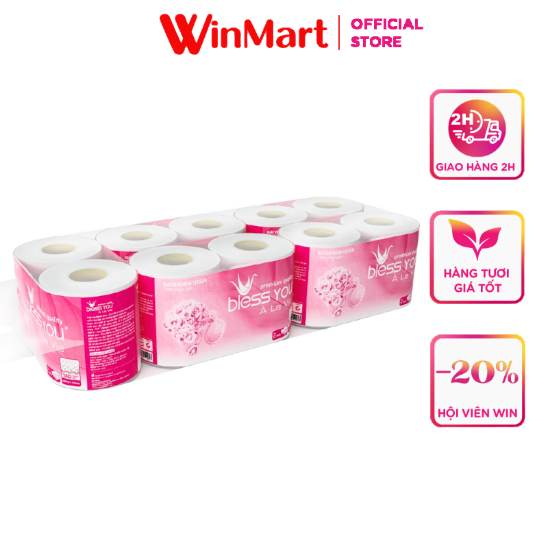 [Siêu thị WinMart] - Giấy vệ sinh 2 lớp Bless You À La Vie (lốc 10 cuộn)