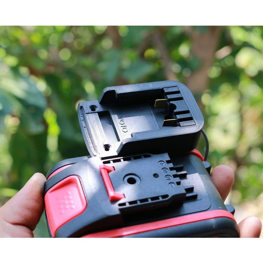 Đế lấy nguồn cho pin 18mm voto, hitachi tq, ozito tq, worx 18mm sh.lion