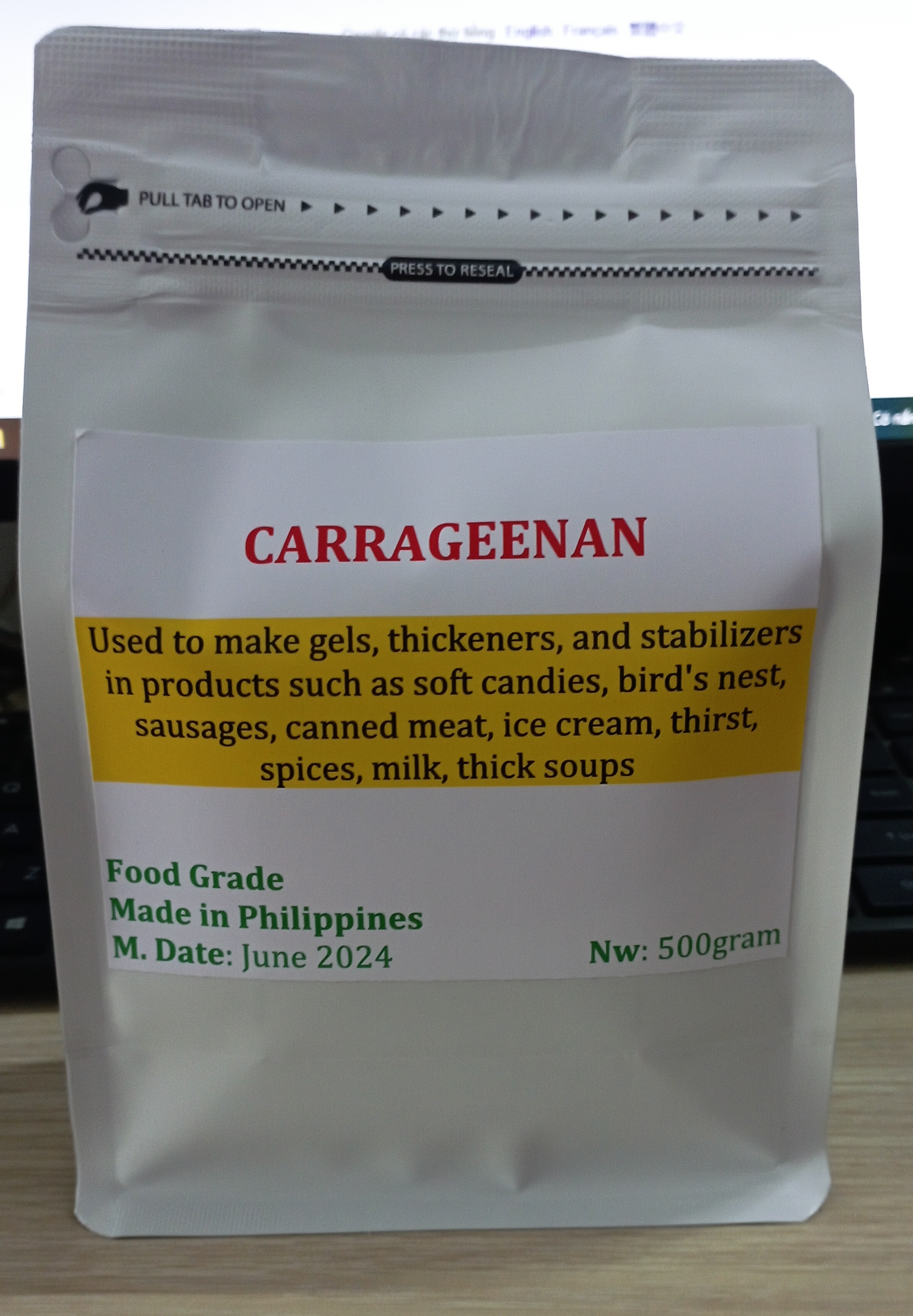 [HCM]Carrageenan Được dùng làm chất sánh nước giải khát làm thạch làm chất treo không làm đóng cặn trong nước yến được sử dụng tạo gel