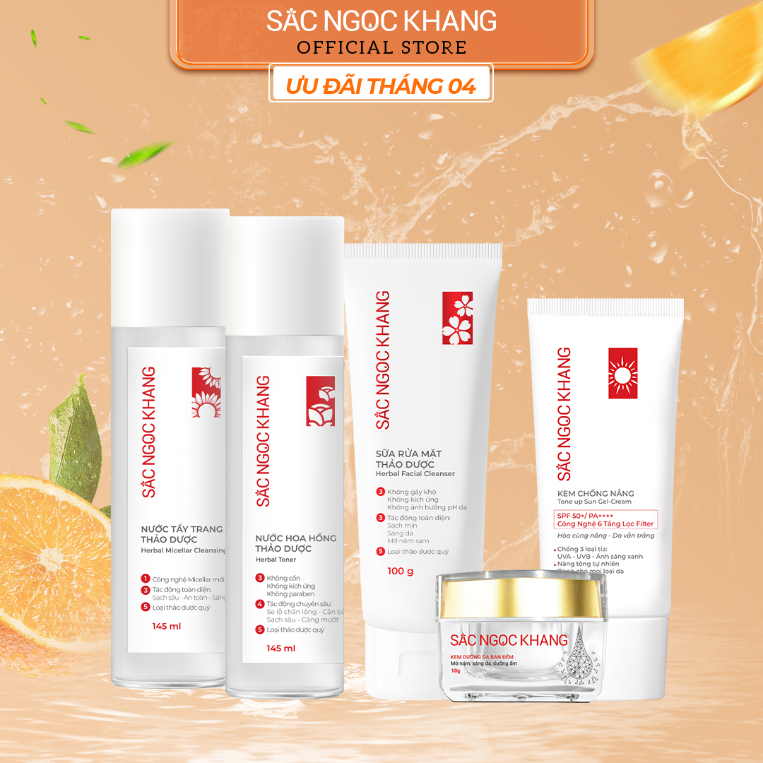 COMBO 5 món giúp nuôi dưỡng và bảo vệ da toàn diện Sắc Ngọc Khang