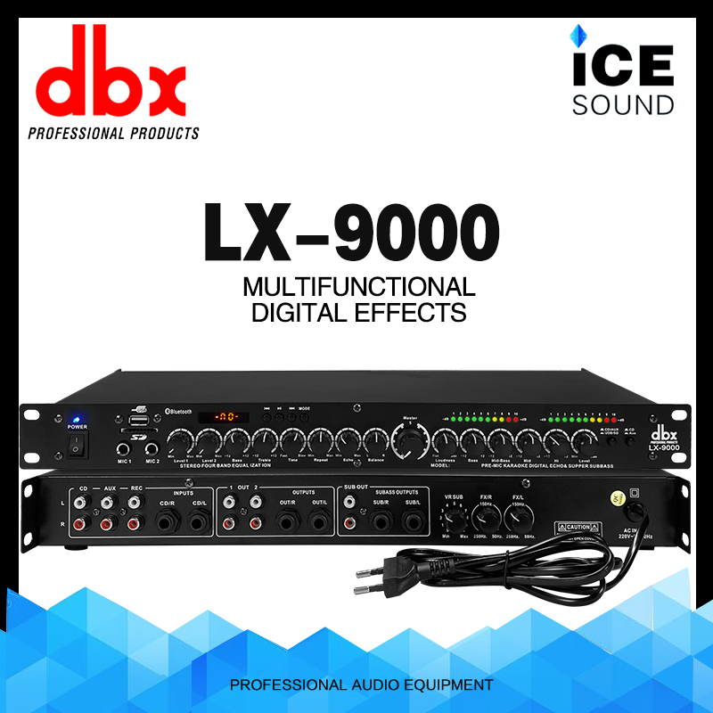 Hiệu ứng kỹ thuật số DBX LX-9000 vang cơ có reverb Bluetooth vang cơ chống hú Đầu vào micrô 5 kênh Giao diện đầu ra súng bass Hỗ trợ âm thanh USB