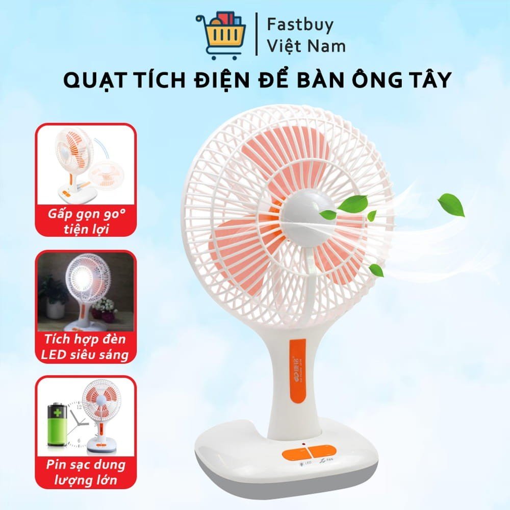 Quạt Tích Điện Ông Tây, Quạt Mini Để Bàn - Chất liệu chịu lực tốt và không bị biến dạng, nứt gãy trong quá trình sử dụng