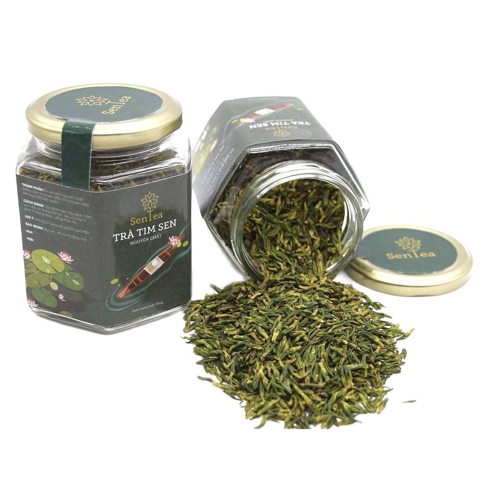 Trà tim sen nguyên chất Đồng Tháp - Hũ 125gam - Hỗ trợ điều trị mất ngủ.