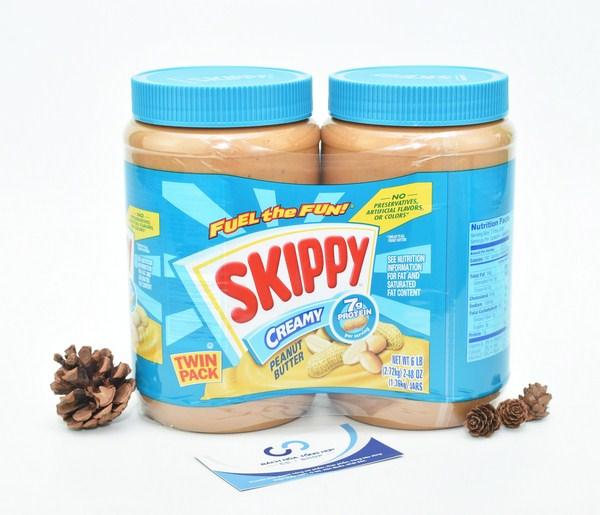 CẶP 2 HŨ BƠ ĐẬU PHỘNG SKIPPY CREAMY PEANUT BUTTER MỸ 1.36KG x 2 - Date 11.2021