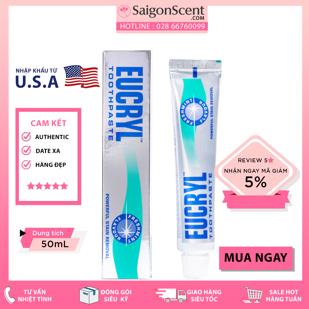 [HCM]Kem đánh răng Eucryl Toothpaste ( 50mL )