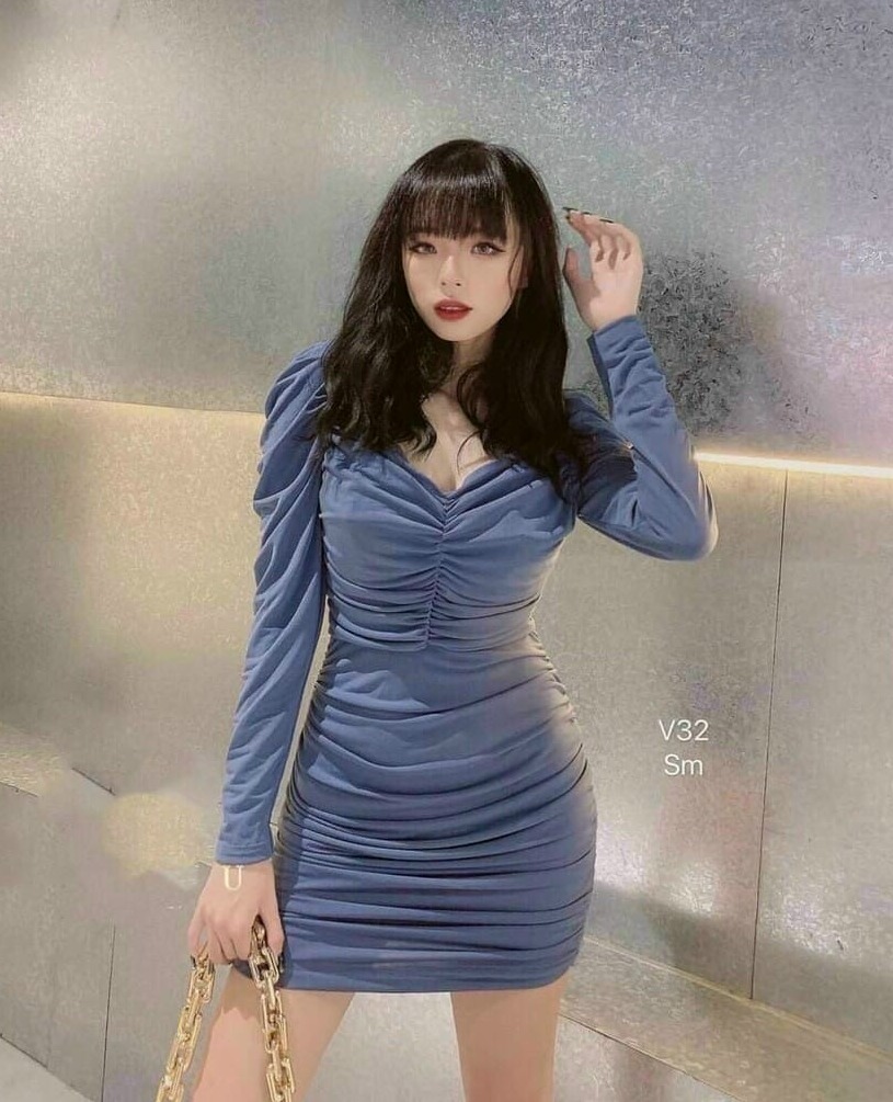 [MẪU MỚI] ĐẦM NỮ DÁNG BODY THIẾT KẾ BÀO NHÚN TAY DÀI THỜI THƯỢNG QUYẾN RŨ THỜI TRANG SUNI