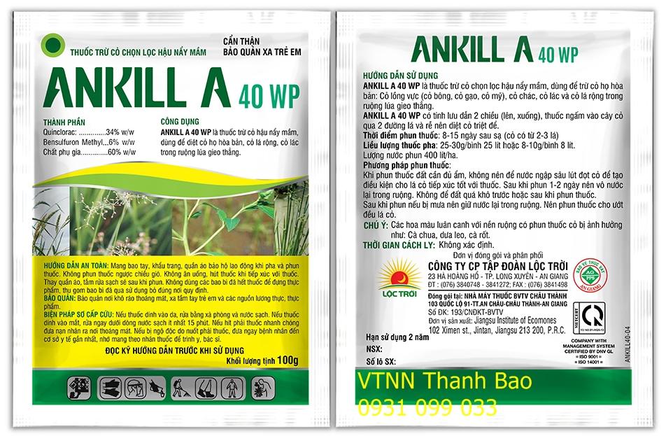 Thuốc trừ cỏ gạo Ankill A 40WP 50gr