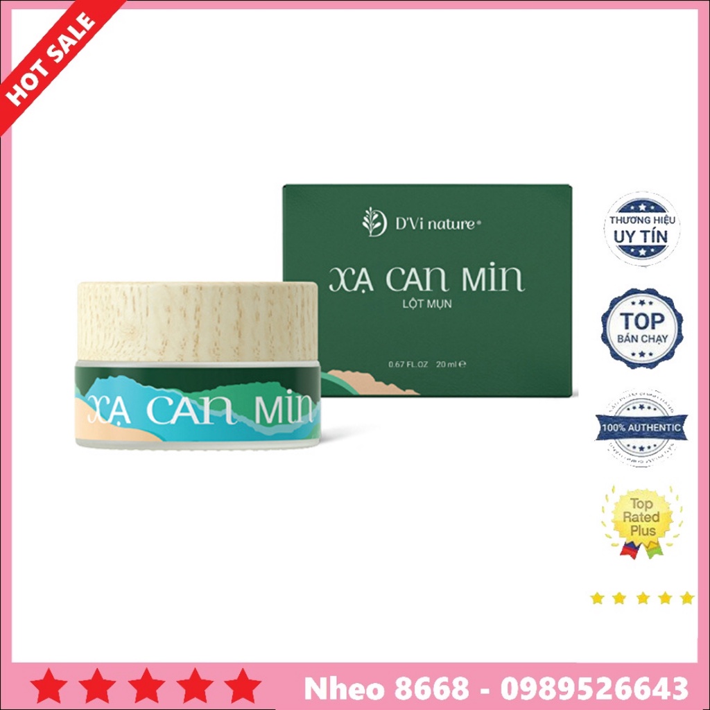 Lột mụn xạ can min d’vi nature hũ 20ml sạch đầu đen sợi bã nhờn se khít lỗ chân lông