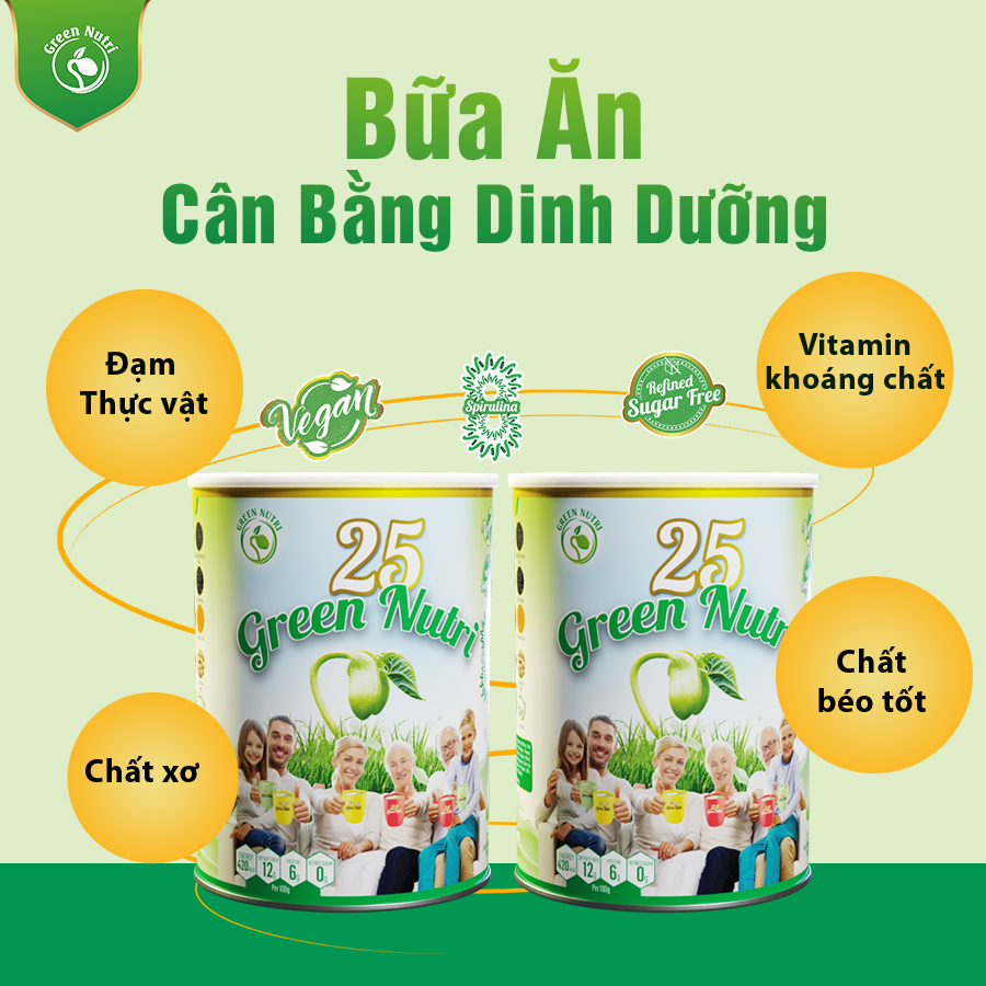 [HCM][Combo 2 Lon 750gram] Sữa Hạt Ngũ Cốc 25 Green Nutri - Thức Uống 6 Không