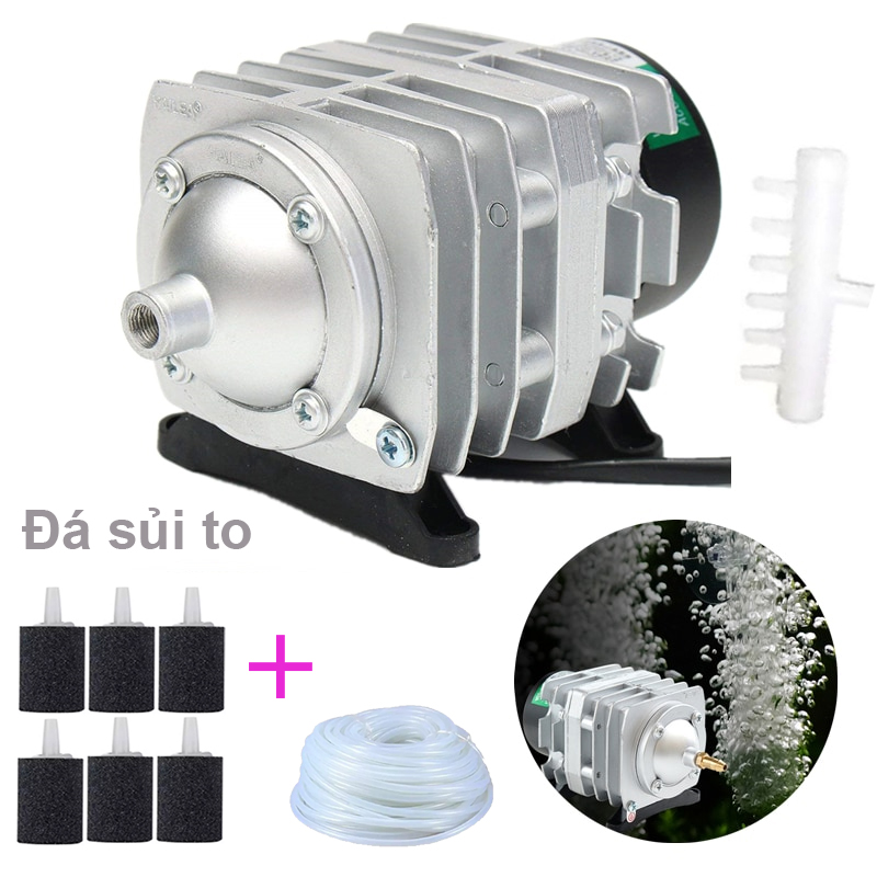 Máy tạo oxy 25W kèm 1 đầu chia oxy 6 đầu HAILEA AC0 208 - Cung cấp dưỡng khí giúp cá lớn nhanh, phát triển mạnh.