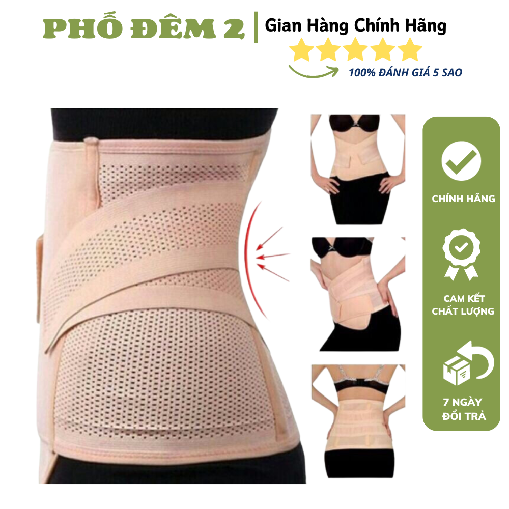 Đai Nịt Bụng Sau Sinh Kiểu Dán Dễ Điều Chỉnh Giảm Mỡ Thon Eo Chất Liệu Cao Cấp