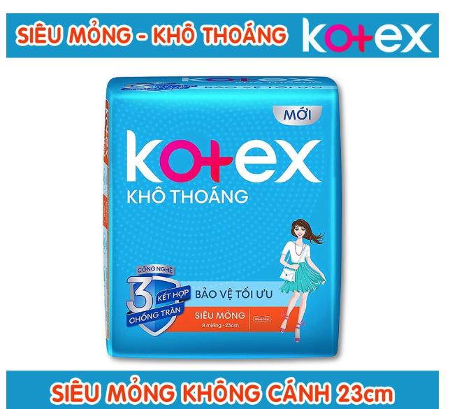 Combo 2 Gói băng vệ sinh Kotex Siêu Mỏng Không Cánh 23cm - Mỗi Gói 8 Miếng - HSD luôn mới