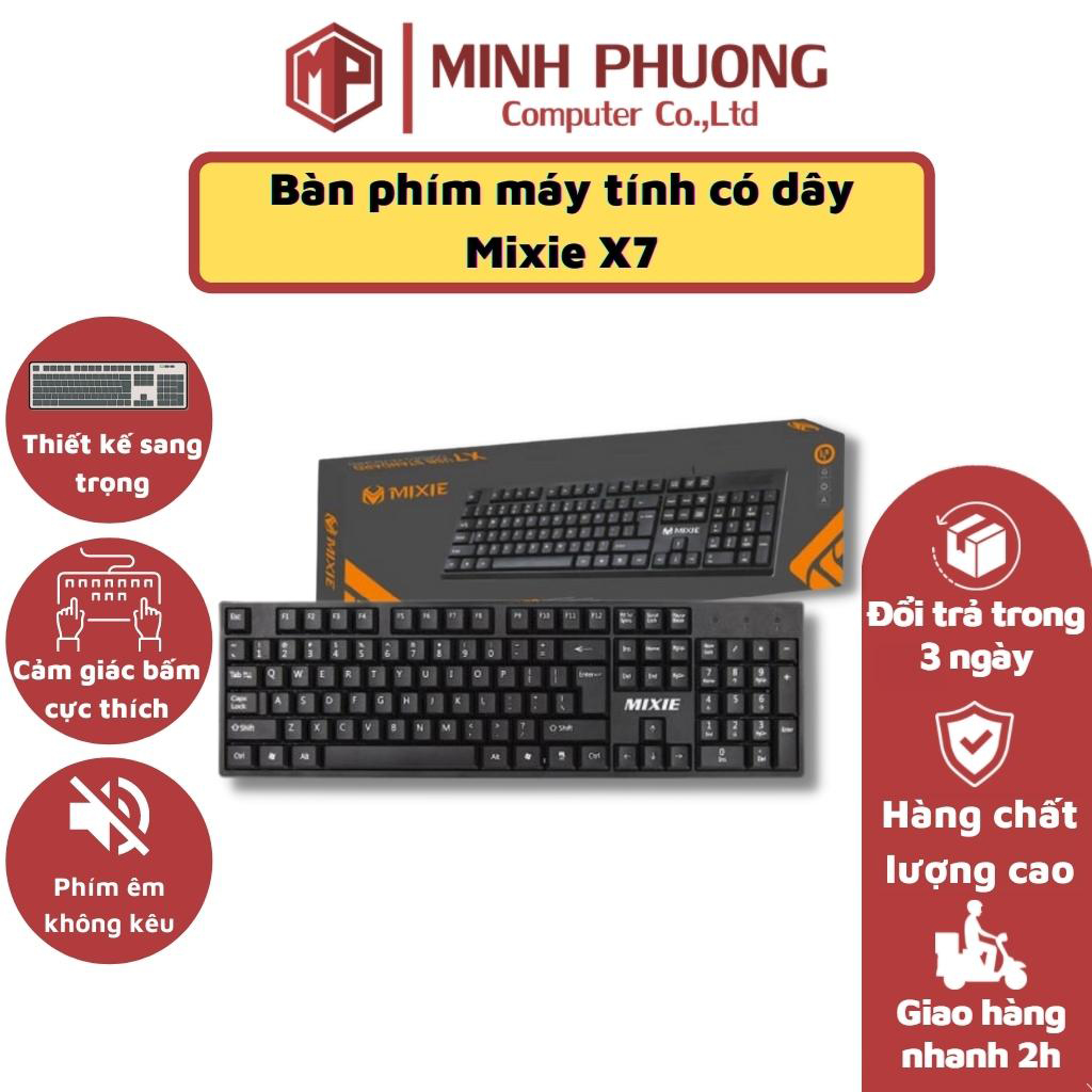 Bàn phím Mixie X7 chơi game dành cho game thủ hoặc văn phòng siêu bền - Hàng Chính Hãng