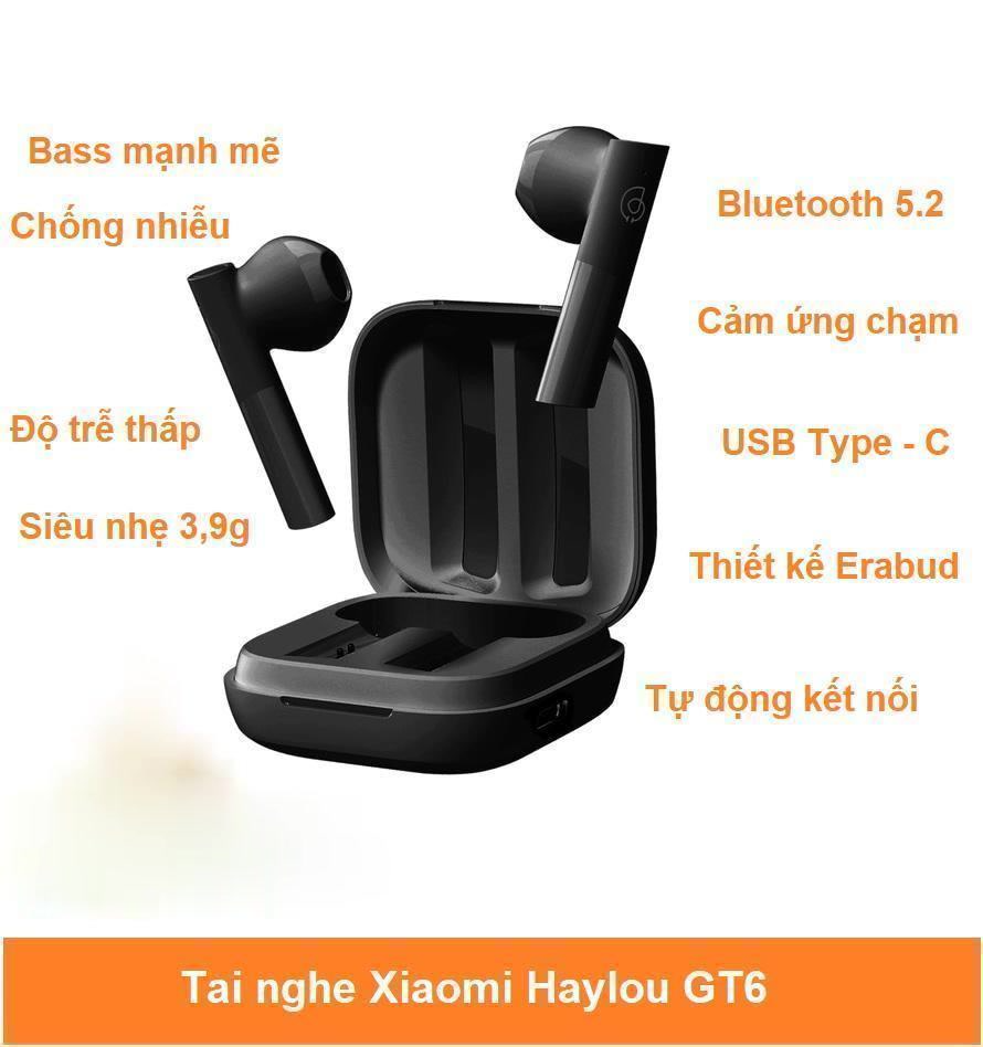 Tai nghe bluetooth Xiaomi Haylou GT6 bluetooth 5.2  thiết kế tinh tế, chất âm cực tốt I BH 1 tháng