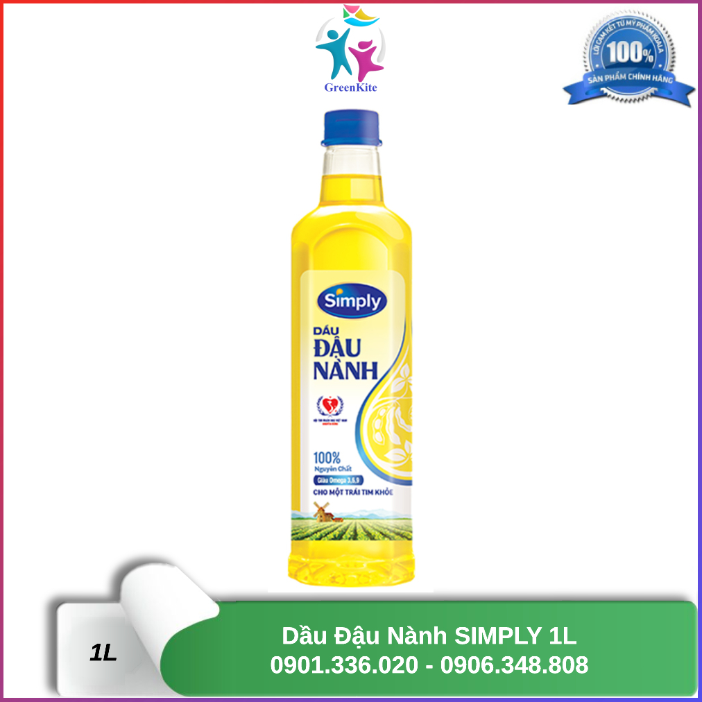 Chai 1L - Dầu Ăn Simply Đậu Nành, Simply Gạo Lứt, Neptune Light, Meizan, Cái Lân