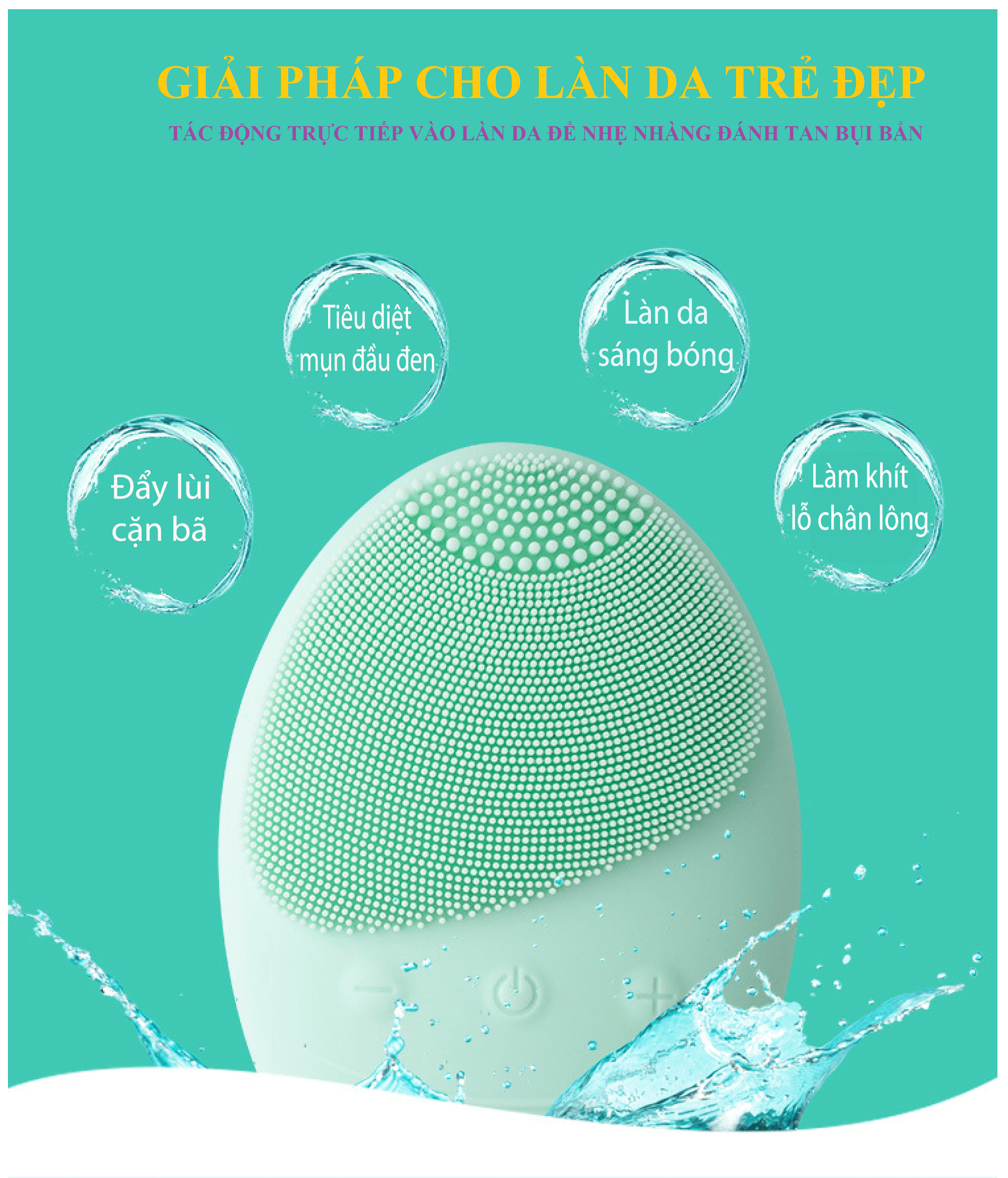 [BH 1 đổi 1] Máy Rửa Mặt AIKEDILI FACIAL SILICONE CLEANSING LIGHT THERAPHY