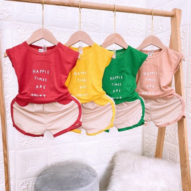 Đồ bộ cho bé vải cotton đũi QATE551 - Đồ bộ bé trai và đồ bộ bé gái xinh xắn