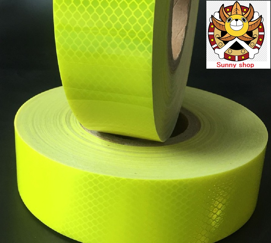 Decan Băng keo phản quang lưới khổ 5cmx5m Màu vàng chanh
