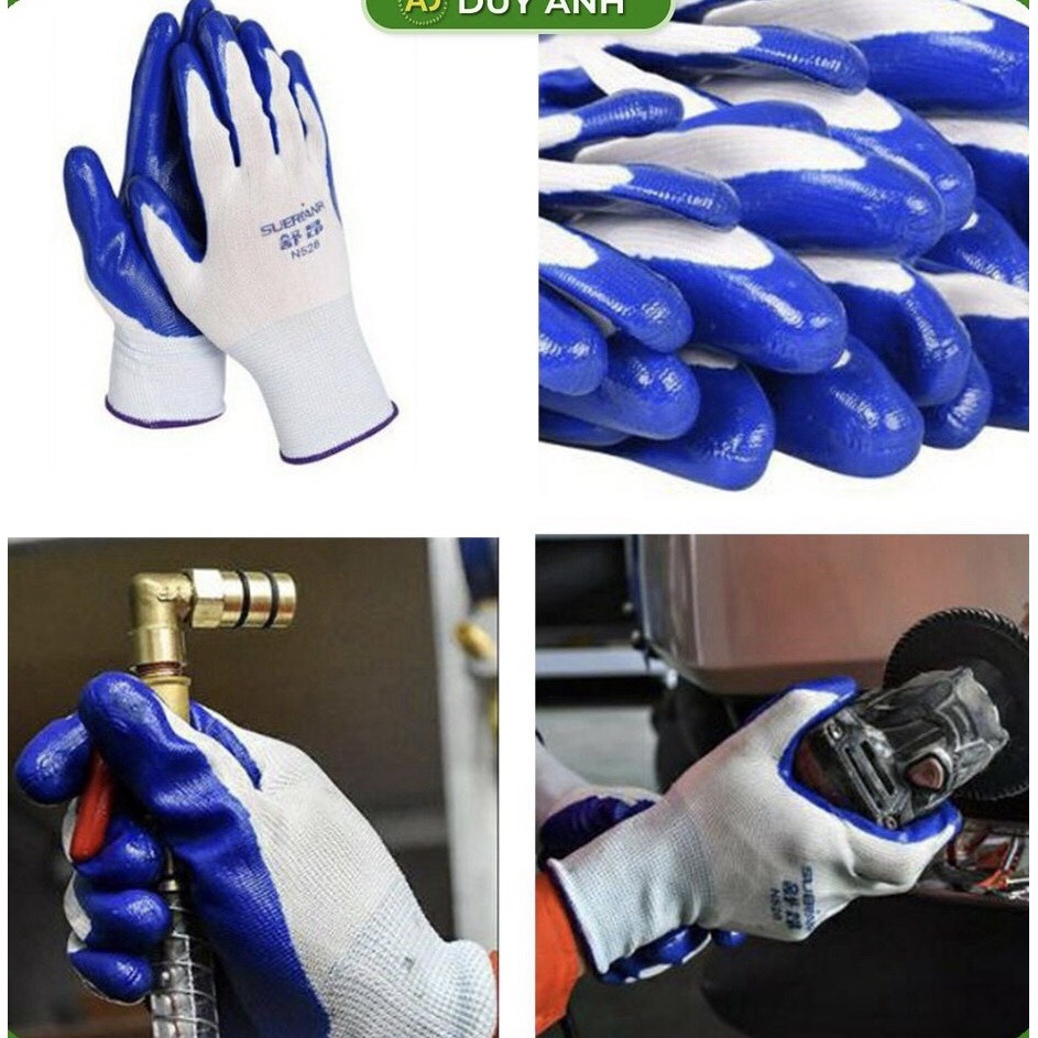 ●☎✤ 1 lố (12 đôi) Găng tay lao động phủ sơn / găng tay sợi / các loại găng tay lao động