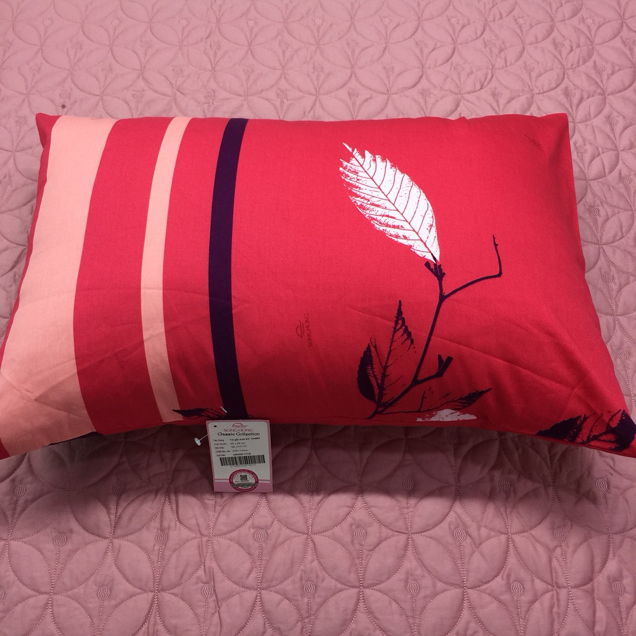 Vỏ gối đơn cotton không chần 45cm*65cm Sông Hồng