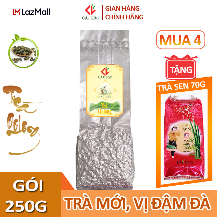 [Gói 250g] Trà ô long/ olong/ oolong Cát Lộc chính hãng, 100% nguyên chất,, giúp tăng cường miễn dịch, giảm cân an toàn, nguyên liệu làm trà sữa ngon