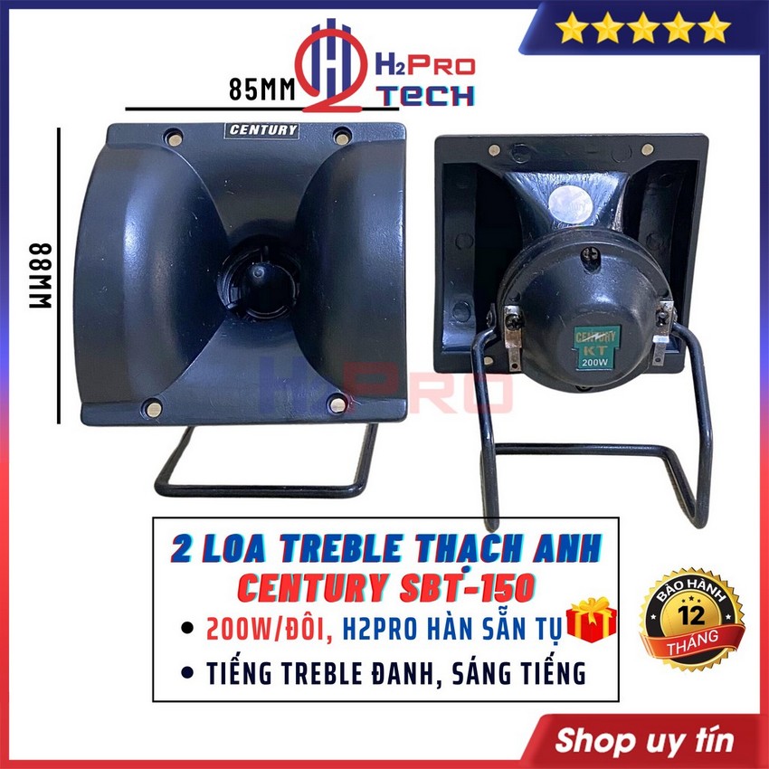Đôi loa siêu treble kèn thạch anh century sbt-150 200w, 2 loa tép rời thạch anh cao cấp cho dàn nghe nhạc-h2pro tech