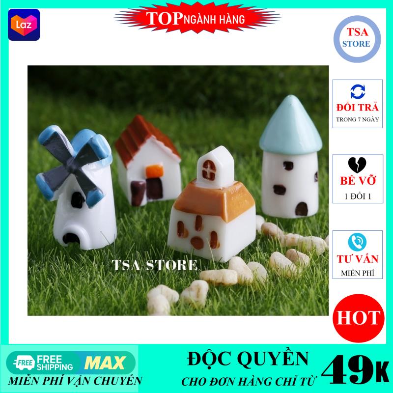 Tiểu cảnh mini Nhà mini trang trí tiểu cảnh sen đá/chậu cây mini/terrarium/hồ cá/bonsai/hòn non bộ/sen đá/xương rồng TSA STORE