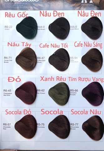 Màu nhuộm tóc chocolate ht hàn quốc phủ bạc - hương cafe