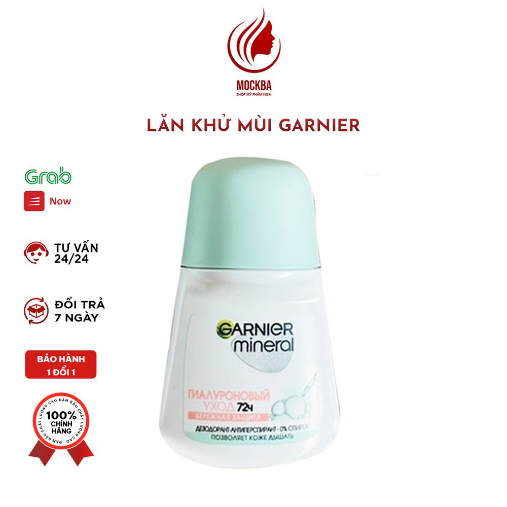 Lăn khử mùi, lăn nách garnier miniral của nga, thời gian hiệu quả lưu hương 48h, 72h