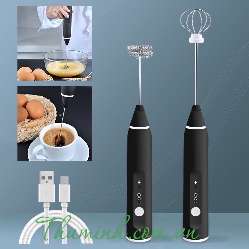 Máy tạo bọt, máy đánh cafe, đánh trứng 2 đầu tiện dụng