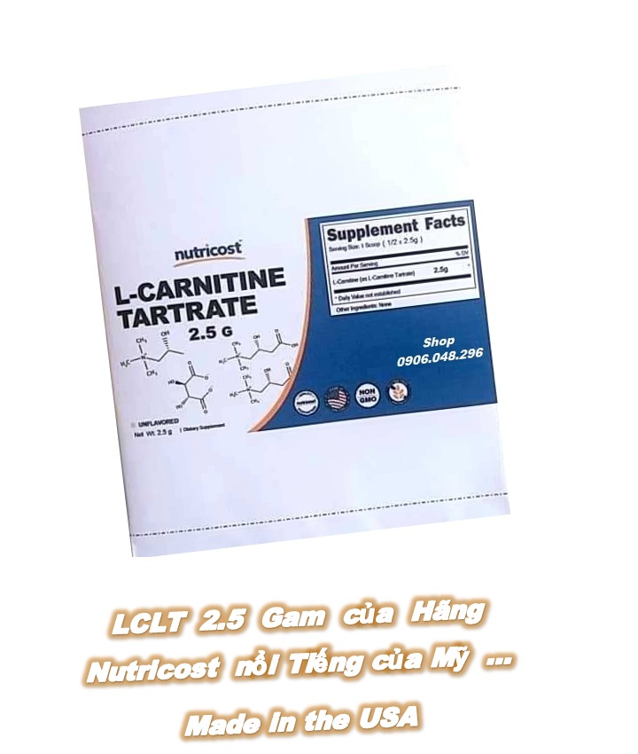 Lclt với gói 2.5 gam của hãng nutricost usa nổi tiếng mỹ , kết hợp pha với minoxidil 5% tăng kết quả cho mọc râu, mọc tóc ... .
