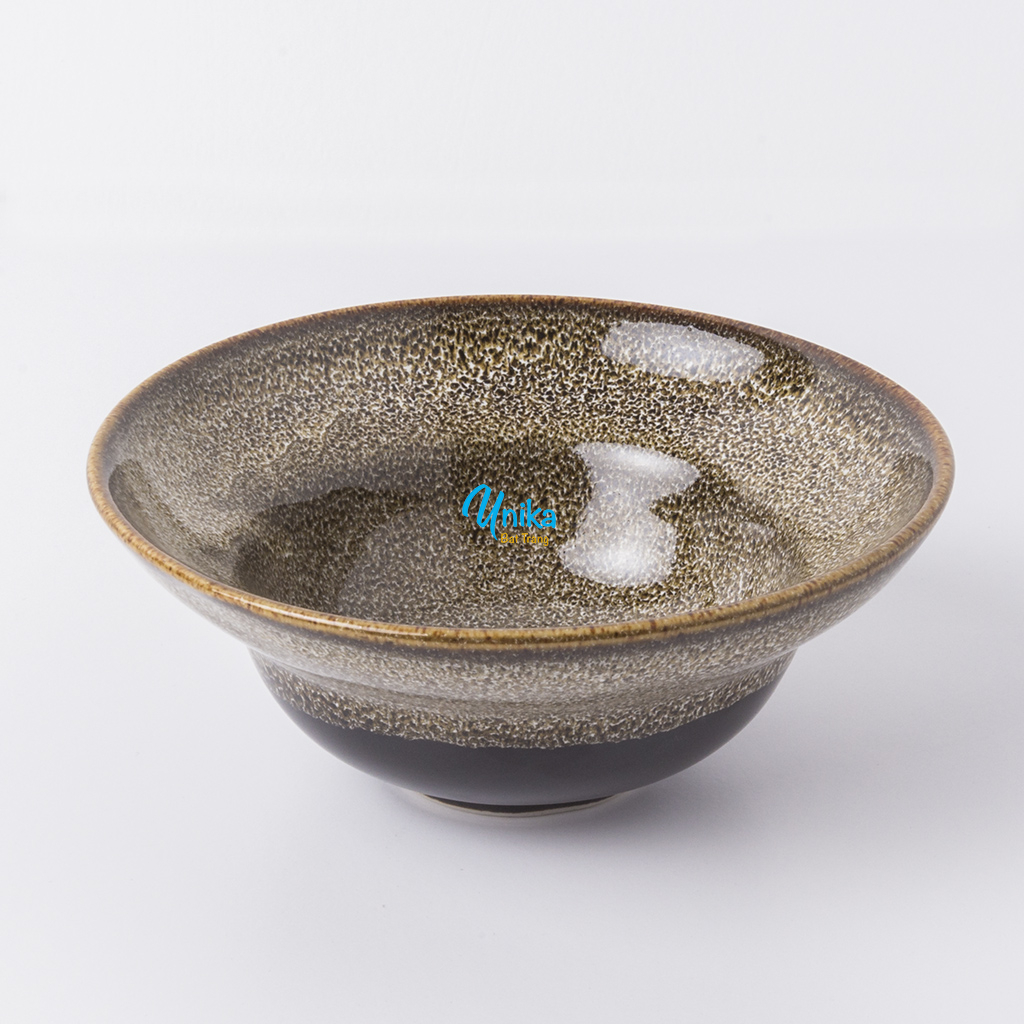 Bát Tô Loe có eo D15 Men Gấm Vàng - Bát Chiết Yêu D15 Gấm Vàng -  Gốm Sứ Cao Cấp Bát Tràng