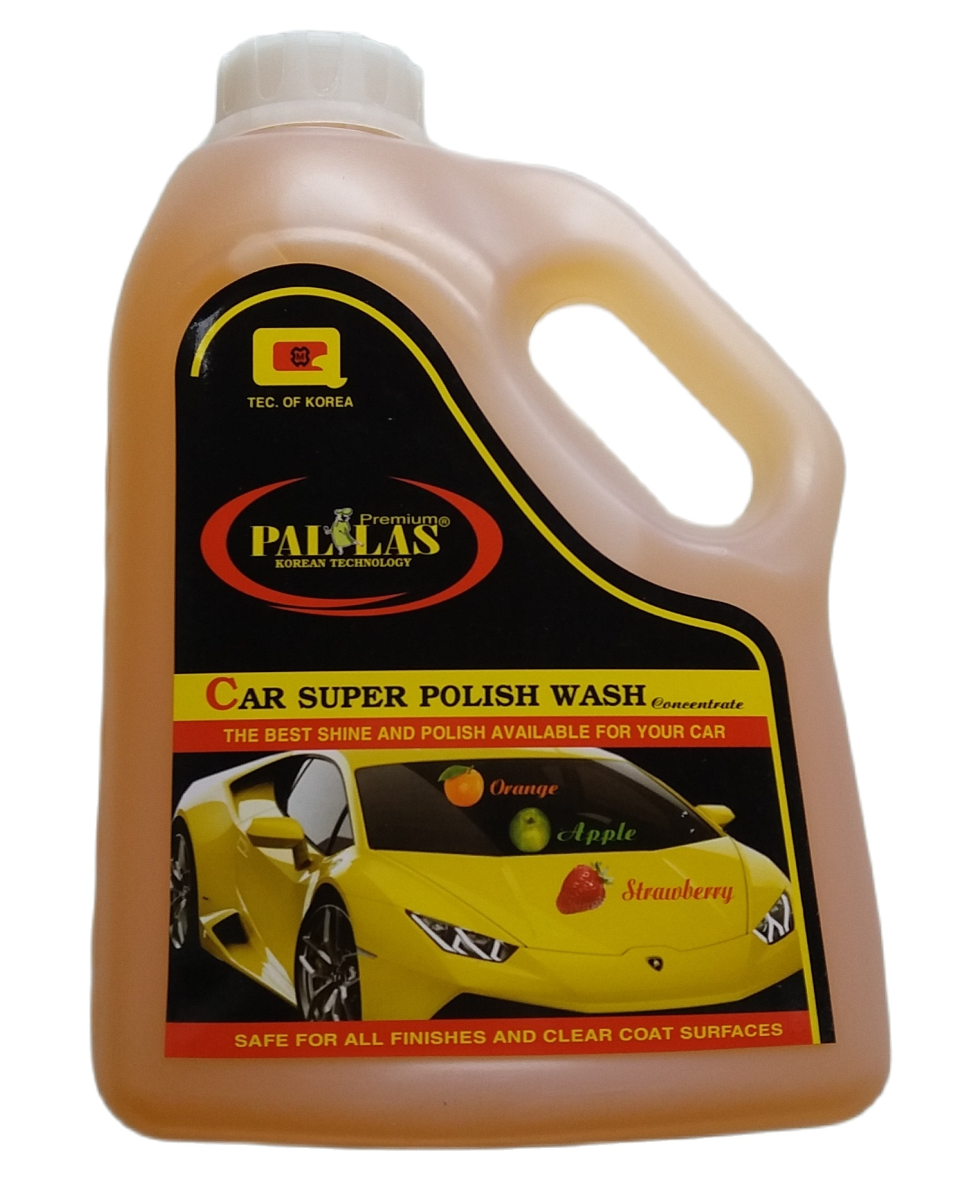 Nước rửa xe siêu bóng PALLAS đậm đặc , 3 màu Cam - Dâu - Táo, Hàng Cty, bảo dưỡng mặt sơn luôn sáng bóng như mới