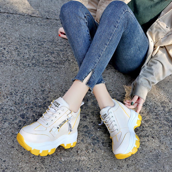 Giày sneakers đế độn khóa giả cao 10cm ps587-1190