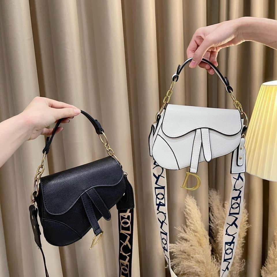 Túi đeo chéo yên ngựa D 2 DÂY, mẫu mới nhất, chất siêu cấp DA PU SIÊU XINH HÀNG QUẢNG CHÂU, ẢNH THẬT 100%