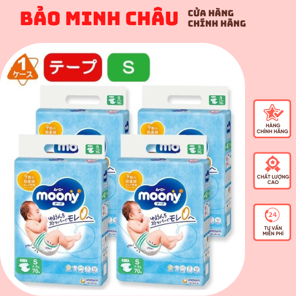 FREESHIP Tã Bỉm Moony Xanh Nhật Tiêu Chuẩn/ Cộng Miếng Hàng Nội Địa Nhật Đủ Size Dán NB90/S84/M64/L54, Quần M58/L44/XL38