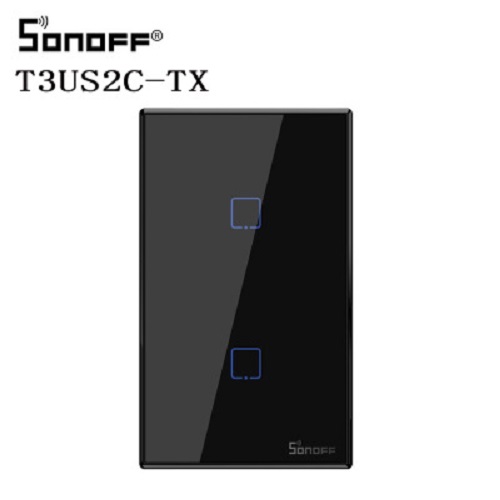 Công Tắc (WIFI + RF433HZ) Sonoff T3 US 2 Nút Chữ Nhật, Bật Tắt Thiết Bị Từ Xa qua phần mềm ewelink trên điện thoại, dùng cho nhà thông minh