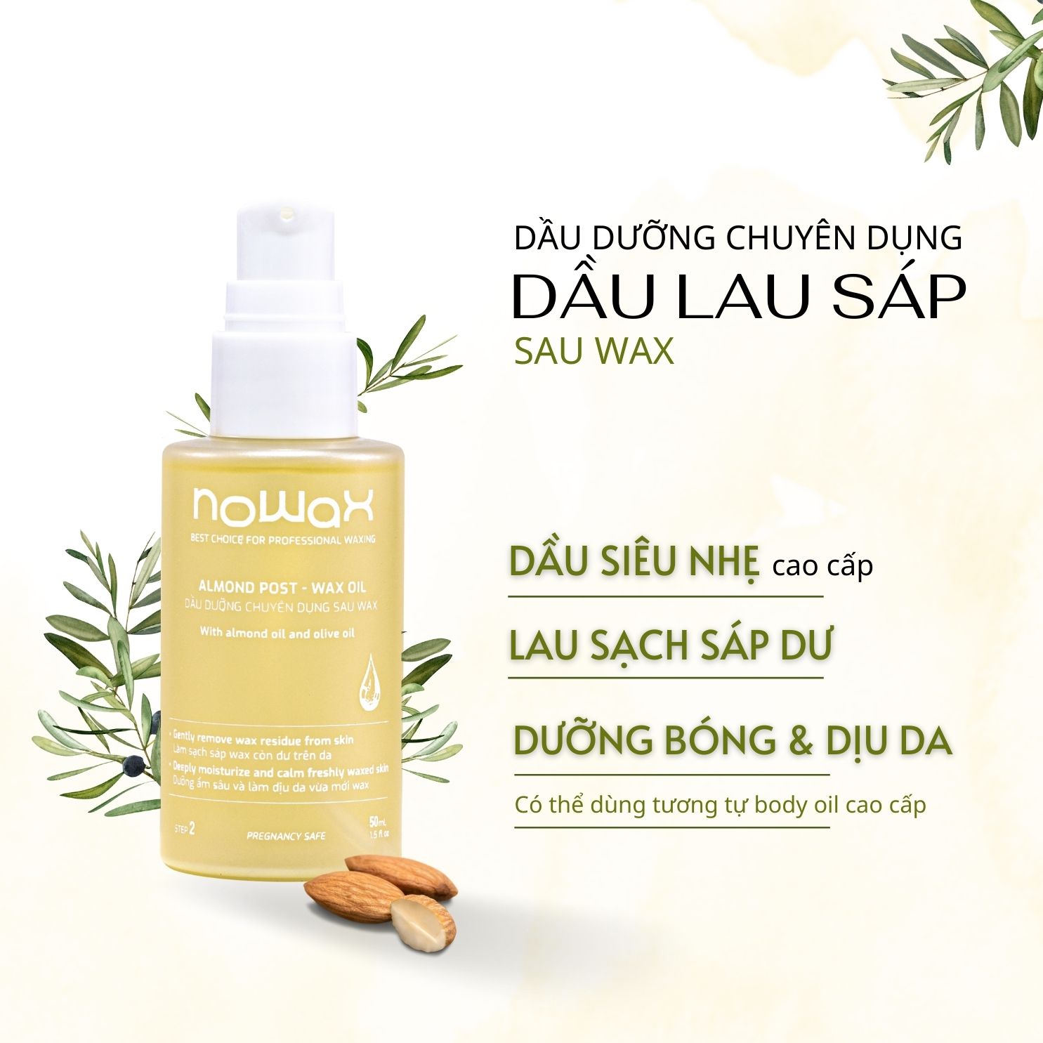 Dầu lau sáp, dầu dưỡng chuyên dụng cho da sau wax nowax