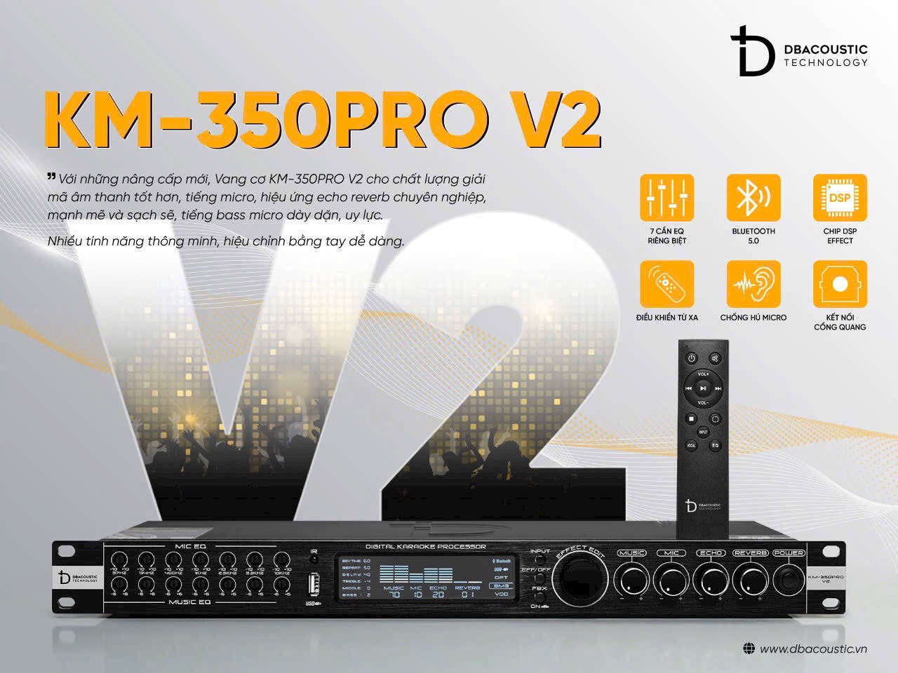 Vang cơ lai số dB Acoustic KM 350 Pro V2 Vertion 2 /  KM 330 Pro năm 2023 - Hàng Chính Hãng - Gia Khang Shop