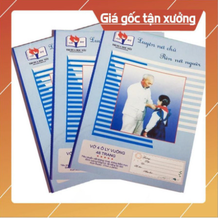 Vở 4 ô ly bìa bác hồ