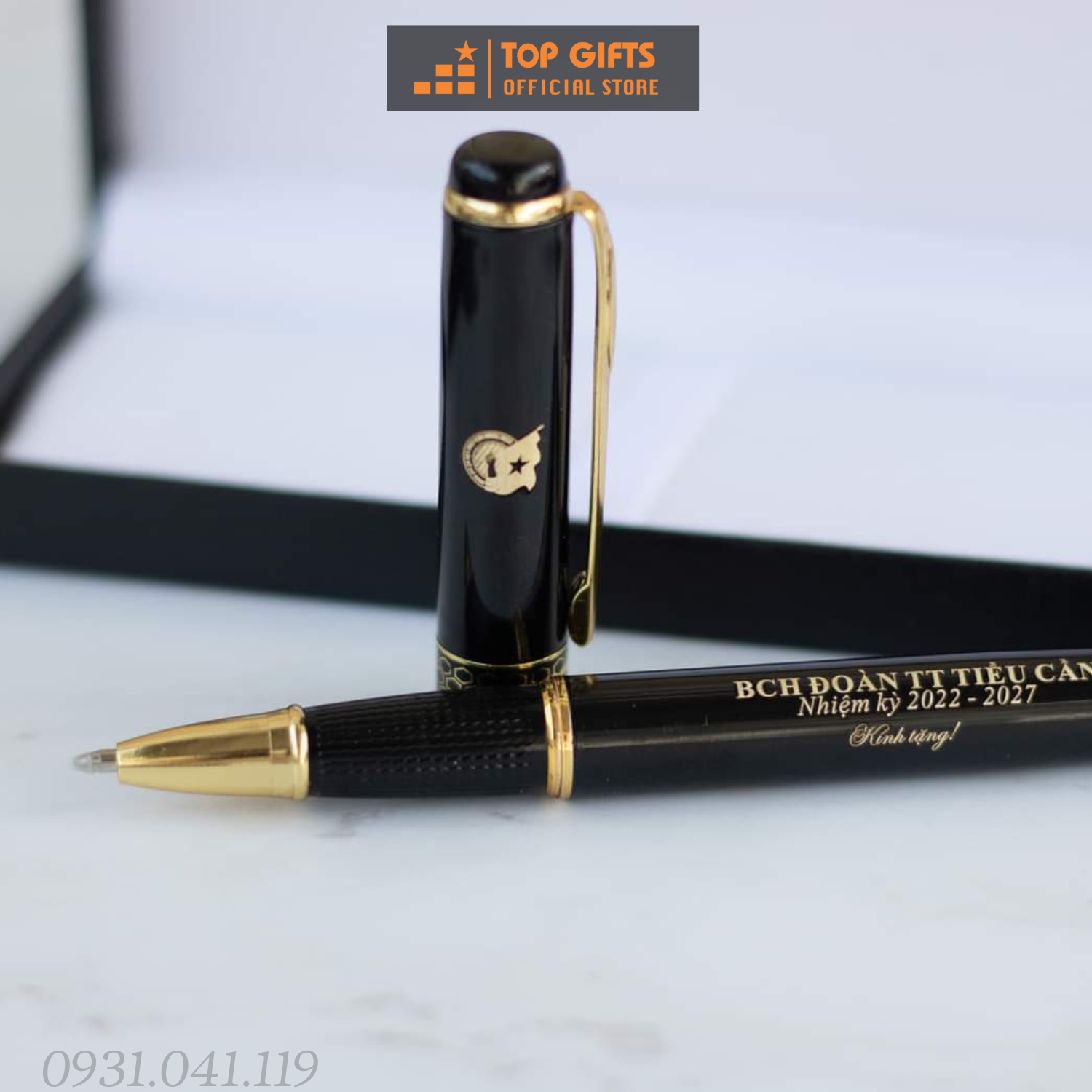 Bút ký cao cấp CEO | Bút kim loại Tổ ong khắc tên theo yêu cầu CHỮ MÀU VÀNG ĐẸP