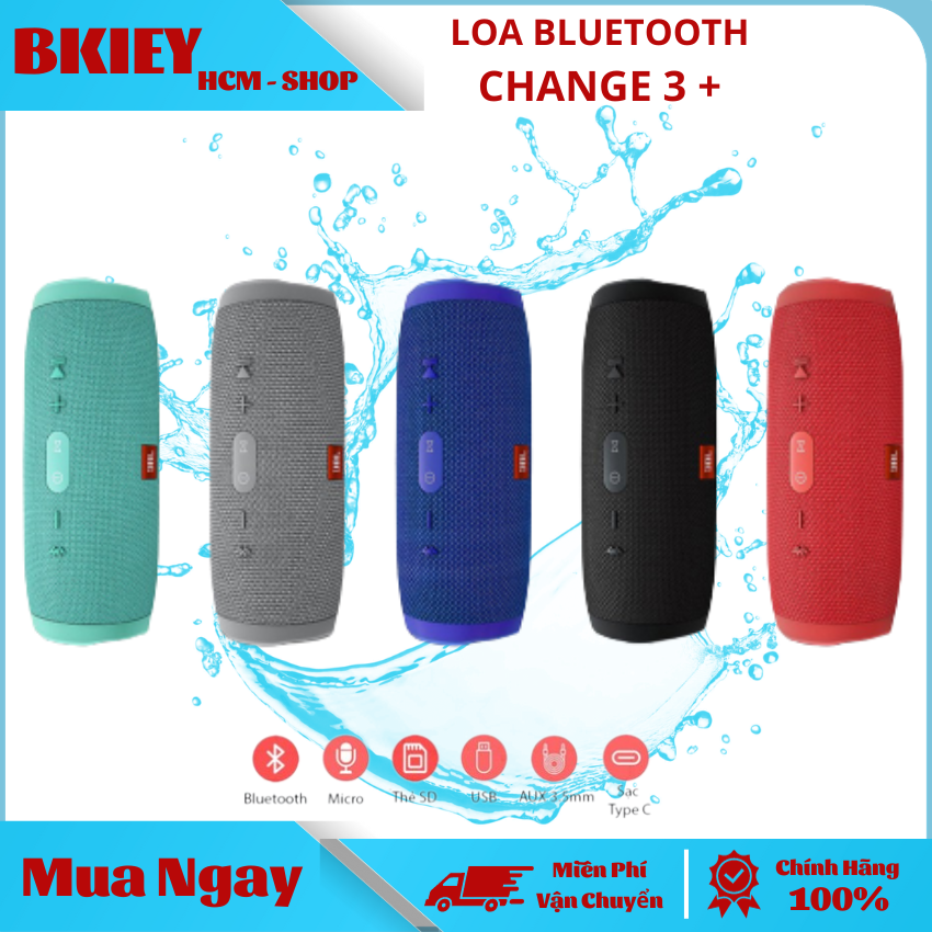Loa bluetooth jbl charge 3 - loa bluetooth jbl charge 3 mini - loa nghe nhạc, karaoke - kết nối nhanh với điện thoại, máy tính - pin li-on 6000mah - 20h chơi nhạc - âm bass trầm ấm ,kháng nước ipx7