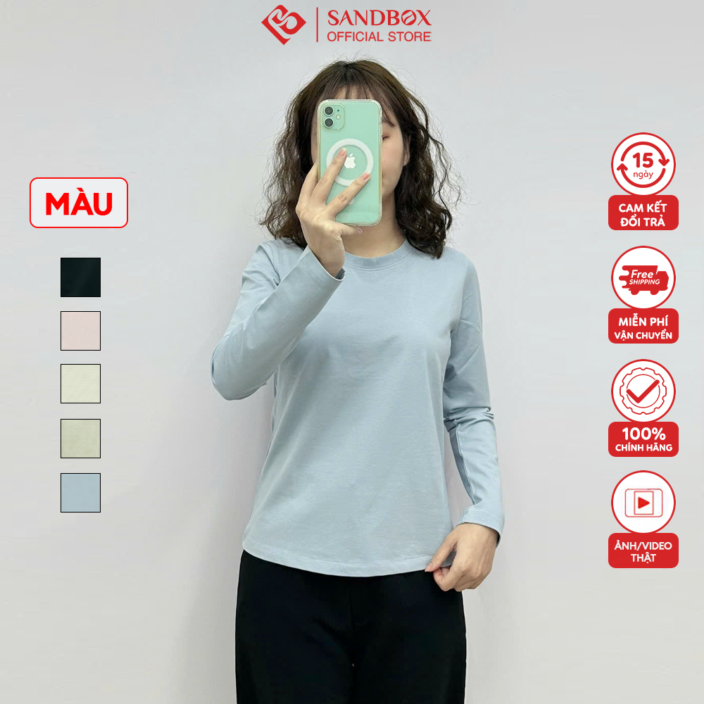 Áo Giữ Nhiệt Nữ SANDBOX Cổ 3 Phân Chất Liệu Cotton Nhật Cao Cấp Giữ Ấm Co Dãn 4 Chiều AGN24001