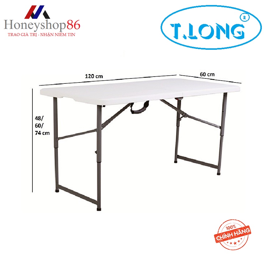 Bàn xếp chữ nhật thanh long fh122 122 x 60 x 52.5/74 honeyshop86