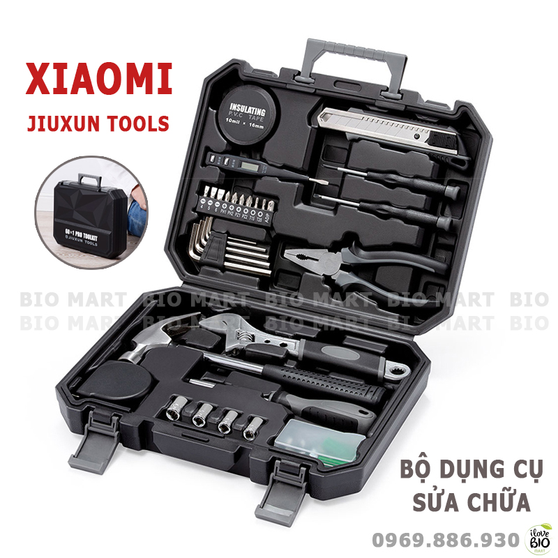 Bộ dụng cụ sửa chữa Jiuxun Tools – Hộp dụng cụ sửa chữa đa năng – Bộ đồ nghề đa năng 60 món 12 món chống gỉ - BIO211