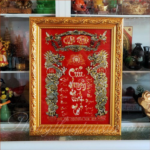 Bài vị Cửu Huyền Thất Tổ XOẮN ỐC 38cm*48cm(tiếng việt, tiếng hán)