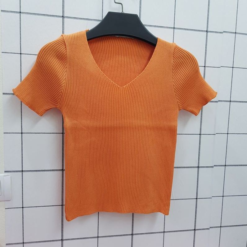 Áo len tăm cổ tim cộc tay - AN001