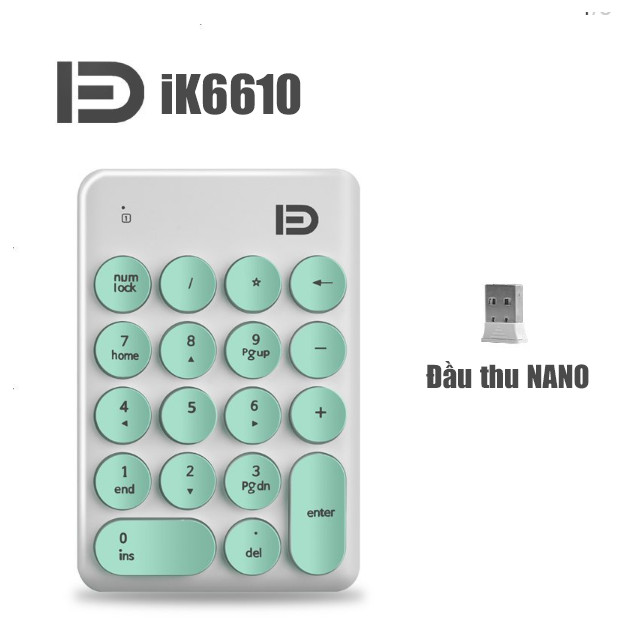 Bàn phím số không dây forter ik6610
