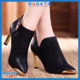 Giày boot bốt nữ đẹp cổ thấp hàng hiệu Rosata-cổ chữ V RO37