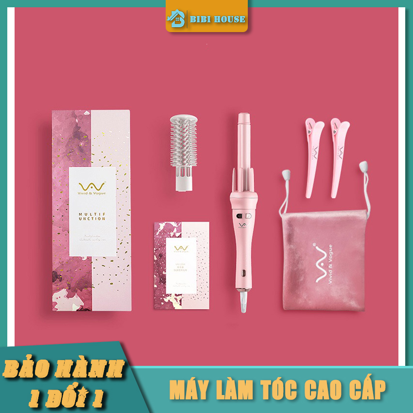 Máy uốn tóc xoăn xoay tự động 360 bibi house - máy làm tóc uốn xoăn tự động